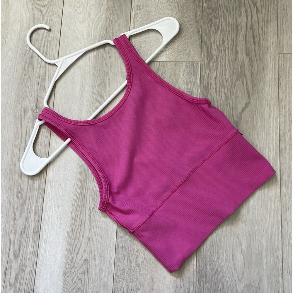Lululemon Longline Tank power pivot ribbed womens Pink (size 4) workout outdoor